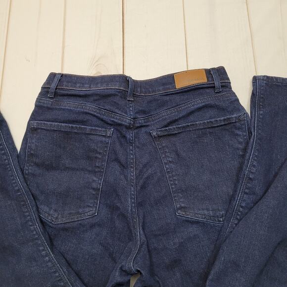 Express Straight high rise jeans cropped crop dark wash - Picture 6 of 9